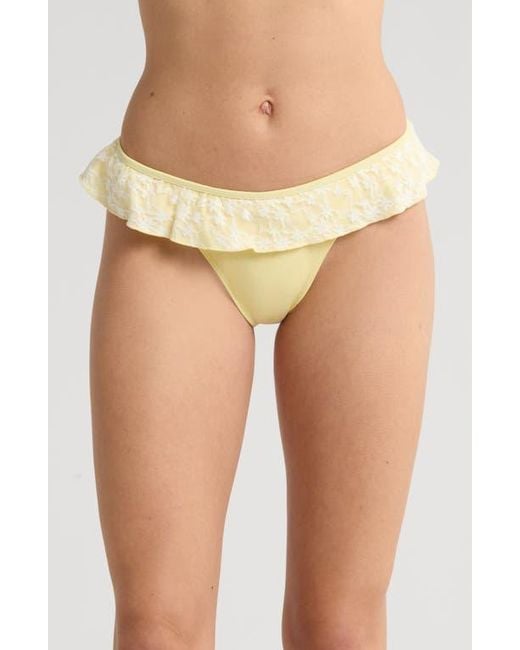 PacSun Yellow Annalise Lace Ruffle High Leg Bikini Bottoms