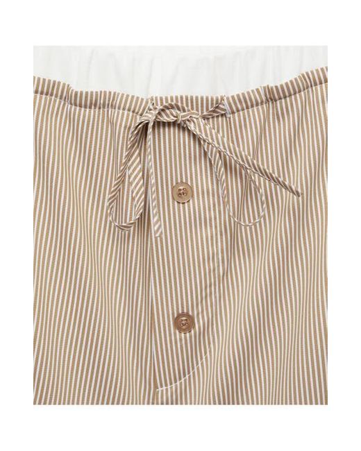 Mango Natural Stripe Pajama Shorts