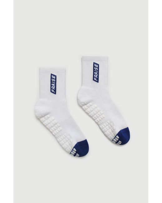 Fraise White Dipped Crew Grip Socks