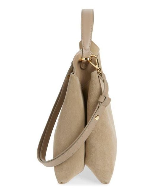 REE PROJECTS Natural Medium Elieze Suede Top Handle Bag