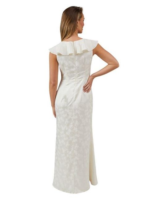 Oasis White Satin Jacquard V-Neck Bridesmaid Dress