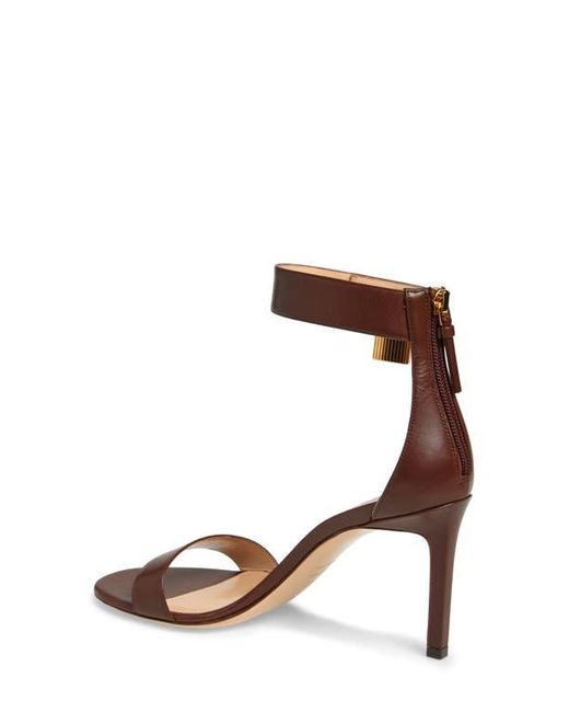 Tom Ford Brown Padlock Ankle Strap Sandal