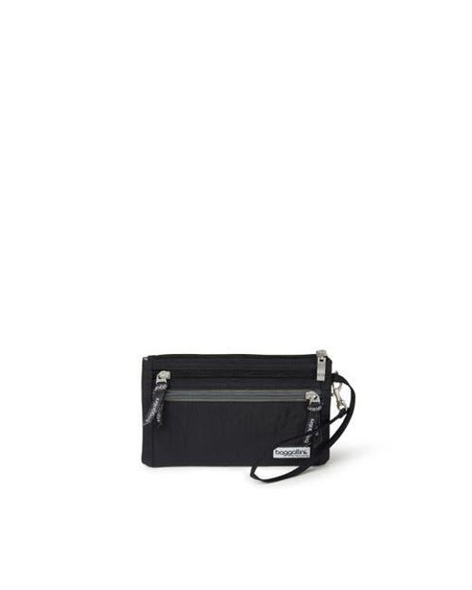 Baggallini Black Rfid Currency Organizer Wallet Wristlet