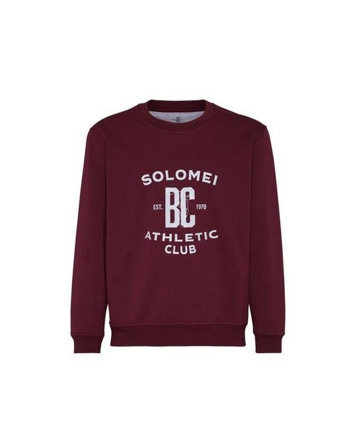 Brunello Cucinelli Purple Sweatshirt With Print for men