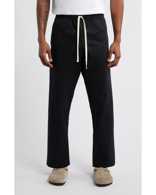 Standard Issue Black Pd Cotton Blend Drawstring Slacker Pants for men