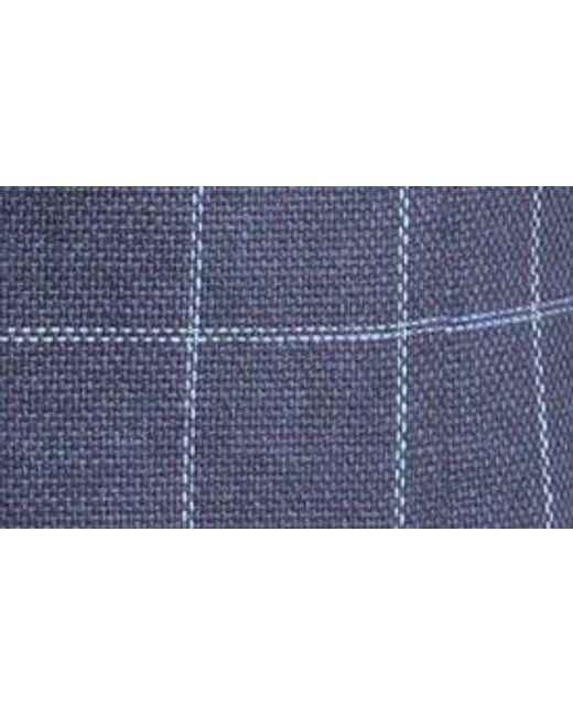 Nordstrom Blue Windowpane Check Linen Blend Sport Coat for men