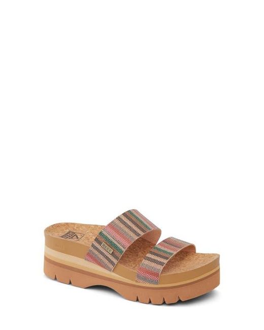 Reef Brown Cushion Vista Higher Platform Slide Sandal