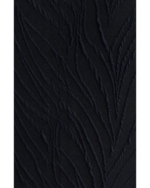 Anne Klein Black Texture Flutter Sleeve Top