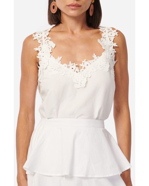 Cami NYC White Chels Floral Lace Tank