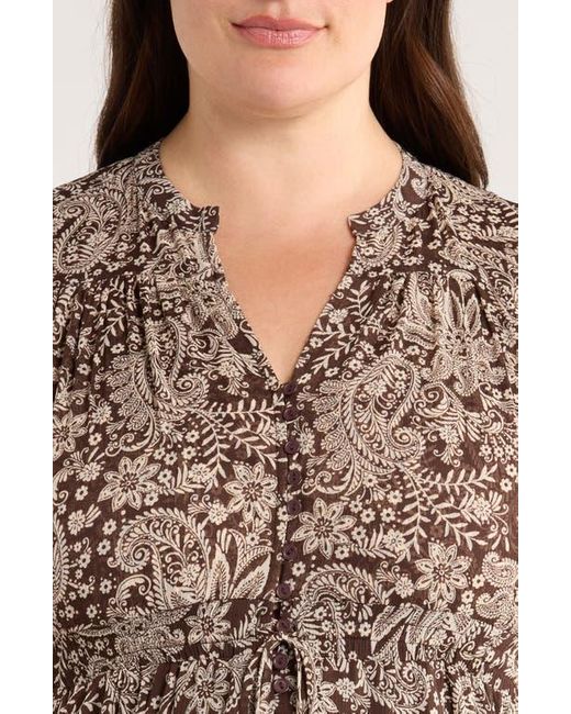 Gibsonlook Brown Kira Print Drawstring Maxi Dress