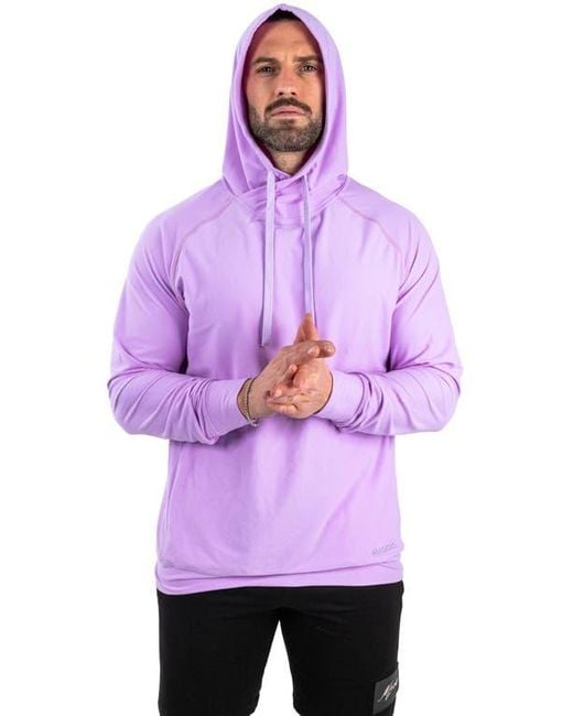 Maceoo Purple Solid Cotton Hoodie for men