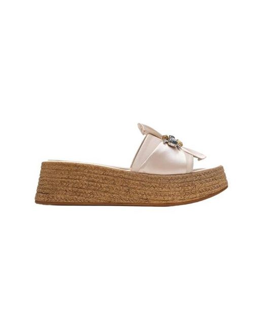 Prologue Shoes Pink Shara Braided Bow & Bee Buckle Platform Sandal