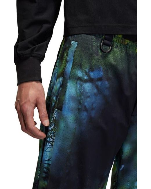 Y-3 Black Allover Print Belted Ripstop Pants for men