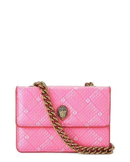 Kurt Geiger Pink Micro Camden Coated Canvas Convertible Crossbody Bag