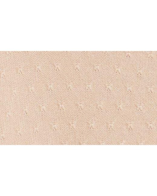 FRAME Multicolor Puff Sleeve Pointelle Cashmere Sweater