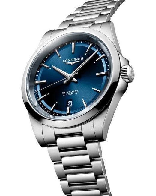 Longines Gray Conquest Automatic Bracelet Watch, 41Mm for men