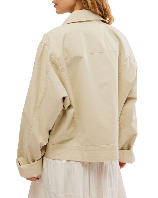 Free People Natural Suzy Cotton & Linen Jacket