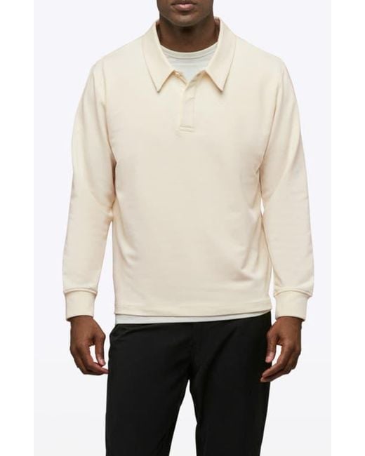 Cuts White Hyperloop Long Sleeve Polo for men