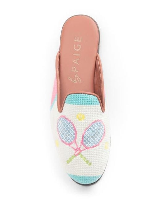 PAIGE White Needlepoint Mule
