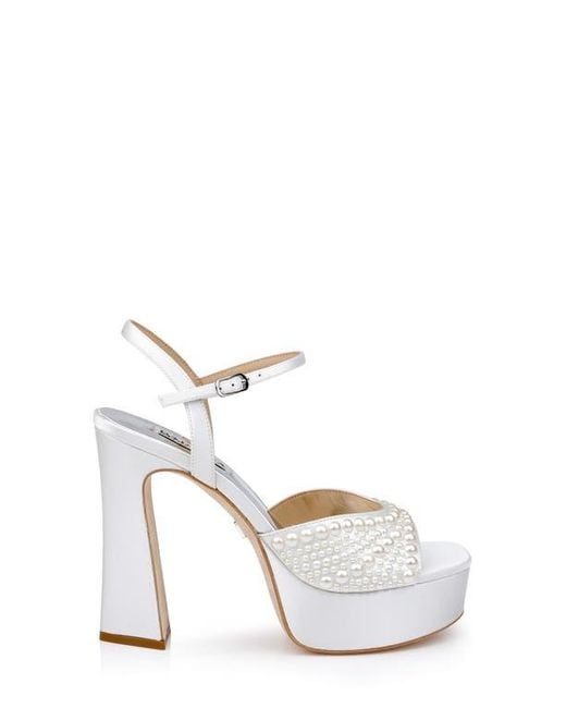 Badgley Mischka White Bryleigh Ankle Strap Platform Sandal