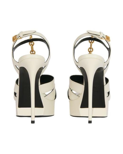 Balmain White Sync Platform Sandals
