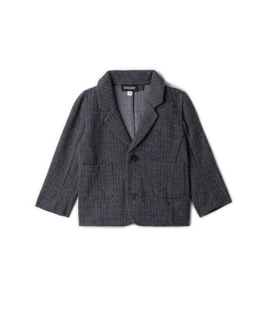 Space Grey Gray Herringbone Stretch Blazer for men