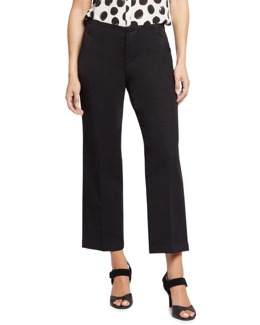 NYDJ Marilyn Ankle Straight Leg Twill Pants in Black Lyst