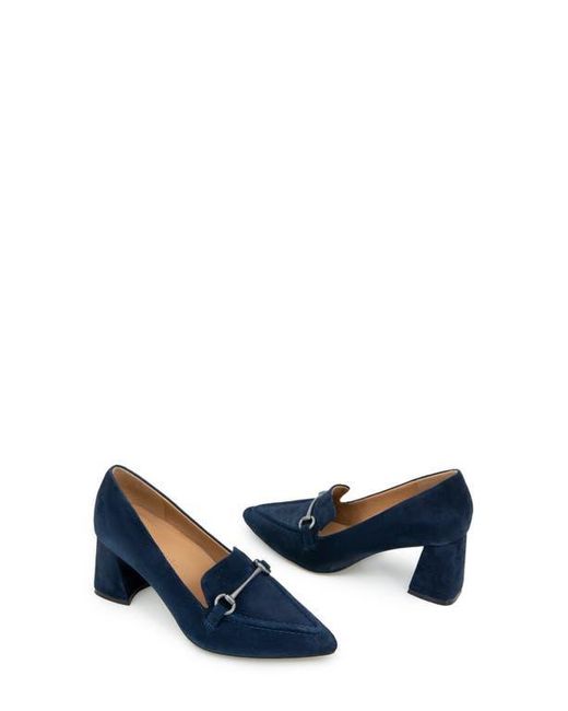 Gentle Souls Blue Dionne Pointed Toe Bit Loafer Pump