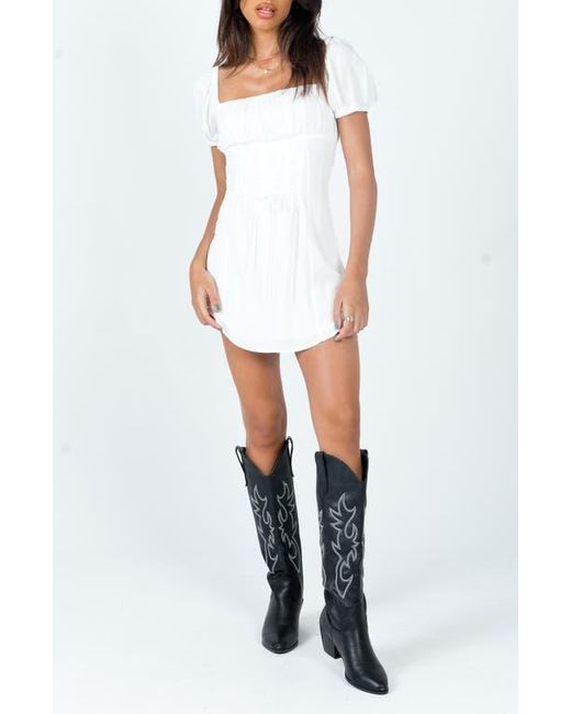 Princess Polly White Fauci Lace-Up Minidress