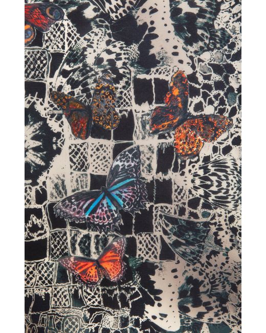 Zadig & Voltaire Black Blondie Butterfly Print Silk Scarf