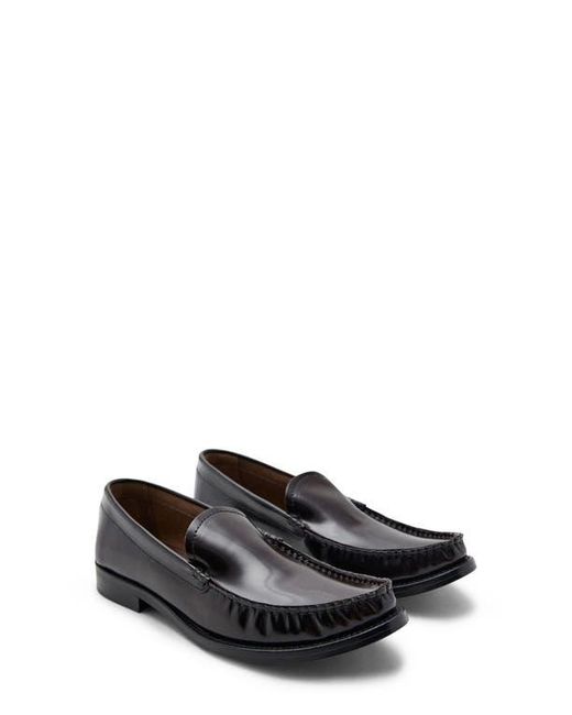 Mango Black Gathered Moc Toe Loafer