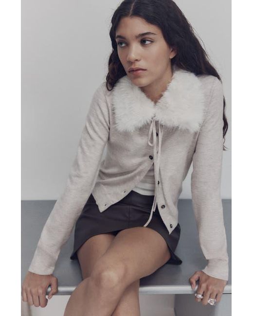 H&M White Collared Cardigan