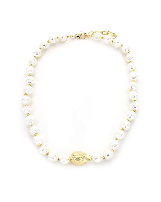 Panacea Beaded Imitation Pearl Necklace in White | Lyst