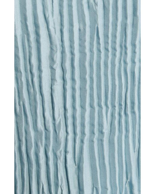 Eileen Fisher Blue Crinkled Silk Reversible Sleeveless Top