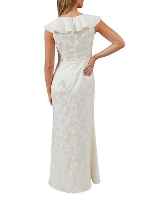 Oasis White Satin Jacquard V-Neck Bridesmaid Dress