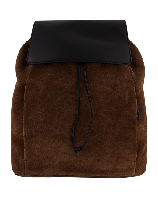 Vince Brown Drayton Suede Flap Backpack