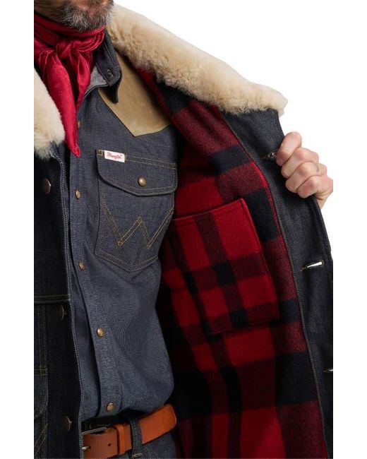 Wrangler Black Filson X Genuine Shearling Collar Packer Jacket for men
