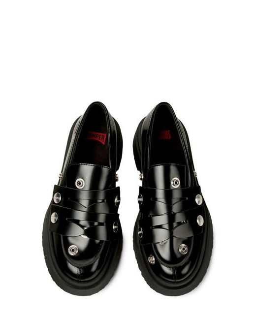 Camper Black Walden Stud Double Penny Loafer