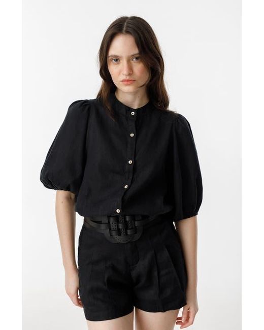 Lanhtropy Black Bubble Linen Shirt