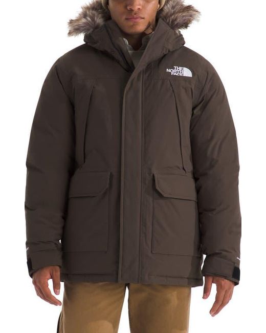The North Face Brown Mcmurdo Waterproof 600 Fill Power Hooded Down Parka With Faux Fur Trim for men