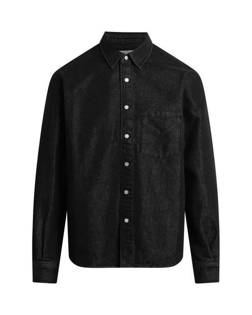 Hudson Black Snap-Up Denim Overshirt for men