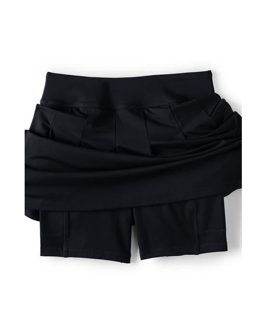 Lands' End Black Active High Impact High Rise Pleated Skort