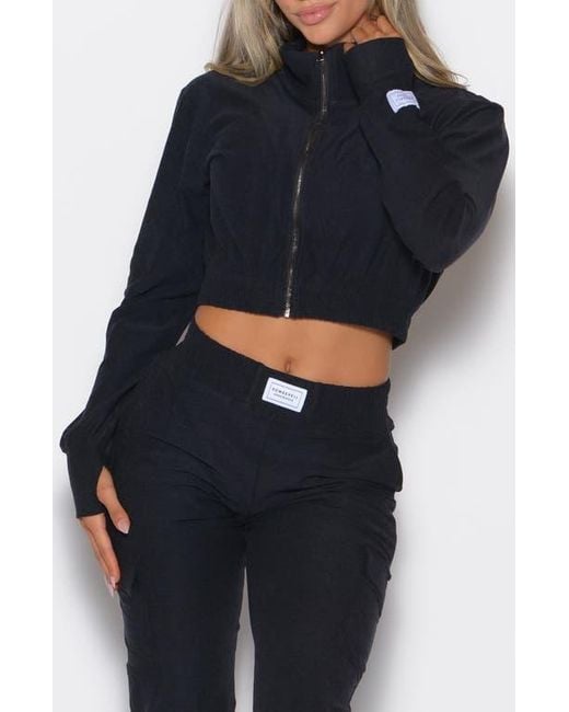 Bombshell Sportswear Blue Cloud Crop Jacket