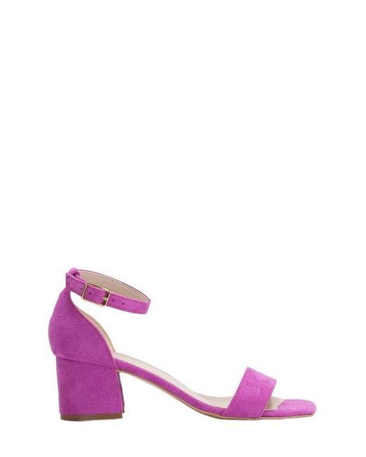 Forever & Always Shoes Purple Iva Low Block Heel Sandals