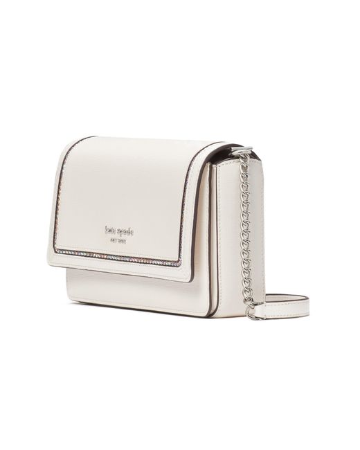 Kate Spade Morgan Color-blocked Saffiano Leather North/south Phone Crossbody  in Natural