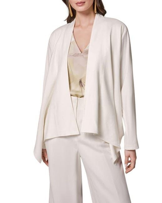 Donna Karan White Drape Front Jacket