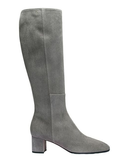 Santoni Gray Suede Low-Heel Boot