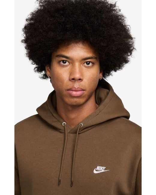 Nike Brown Club Fleece Pullover Hoodie for men