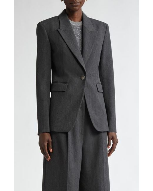 St. John Black Pinstripe Luxe Suiting Jacket