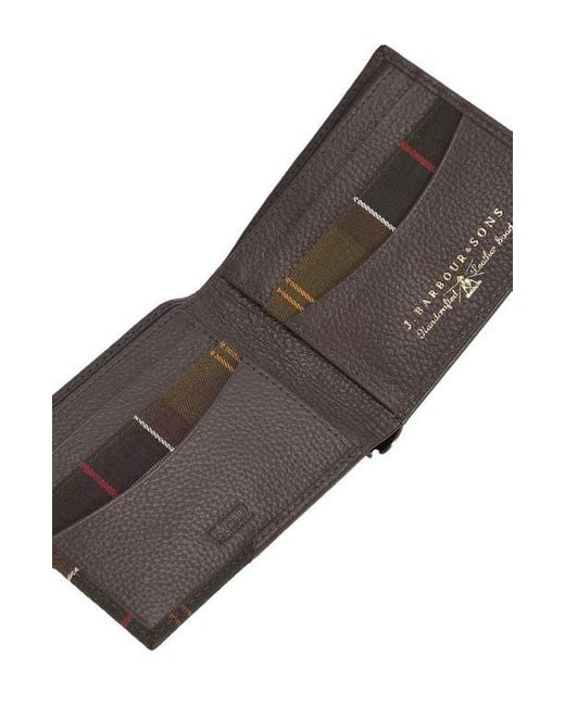 Barbour Gray Tarbert Leather Wallet